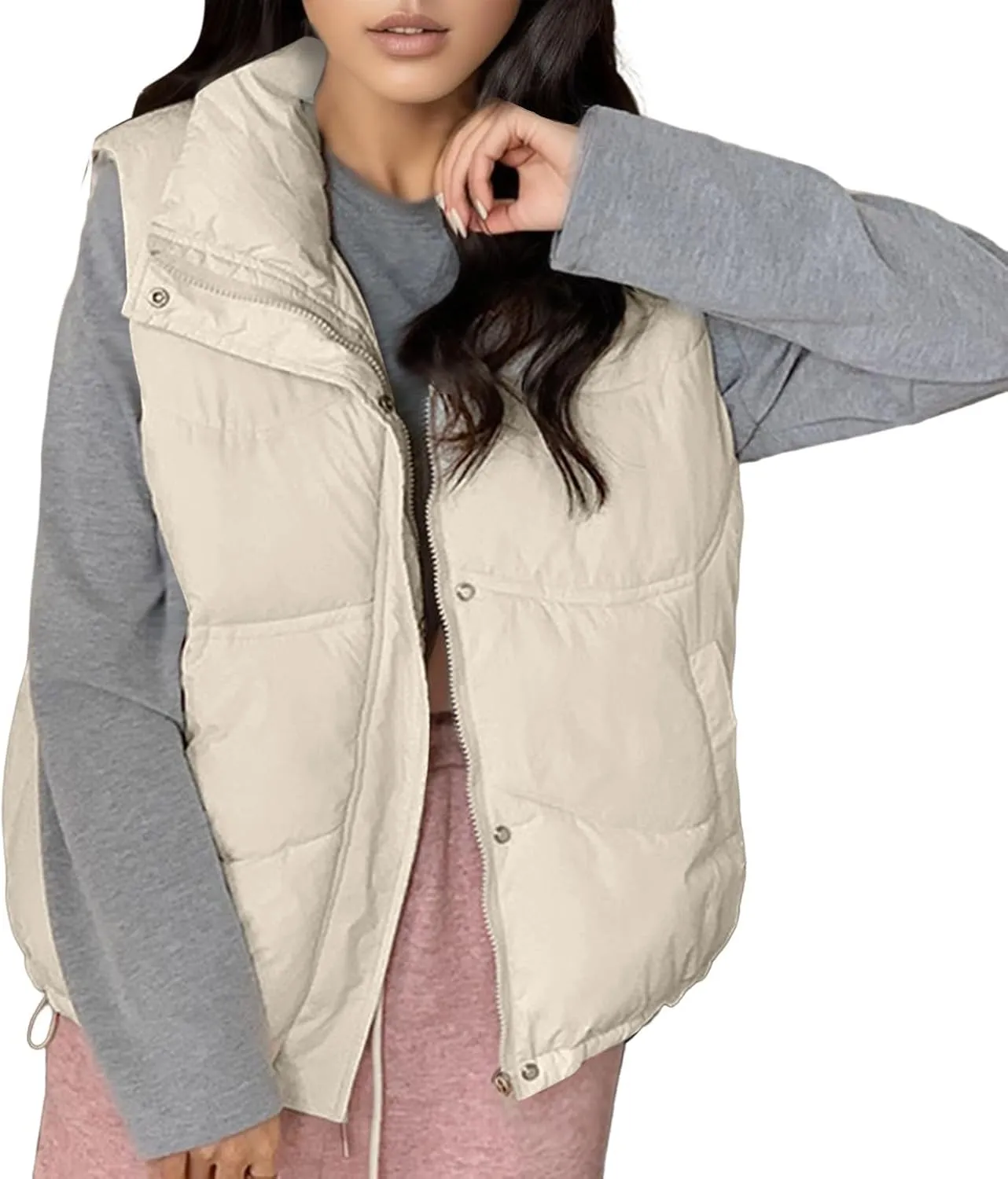 Womens Tank Lightweight Warm Puffer Vests Comfortable Down Outerwear Cotton Coat Fleece Wool Lined Winter 2023 Trendy