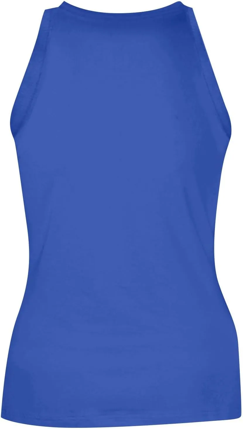 Womens Tank Tops Summer Cotton Workout High Neck Sleeveless Tops Casual Ribbed Slimming Racerback Tank Tops Undershirts
