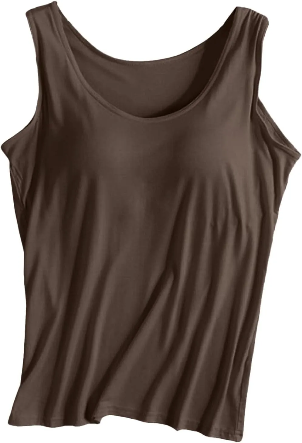 Womens Tank Tops with Built in Bra Basic Workout Camisole Top 2025 Scoop Neck Sleeveless Padded Undershirts