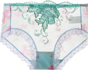 Womens Underwear Briefs Cheeky Mesh See Through Sheer Lace Lingerie Panties High Waisted Soft Comfort Underpants