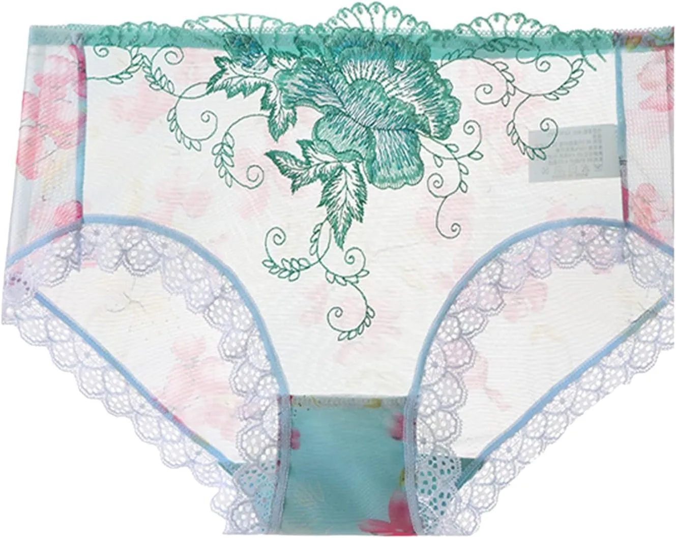 Womens Underwear Briefs Cheeky Mesh See Through Sheer Lace Lingerie Panties High Waisted Soft Comfort Underpants