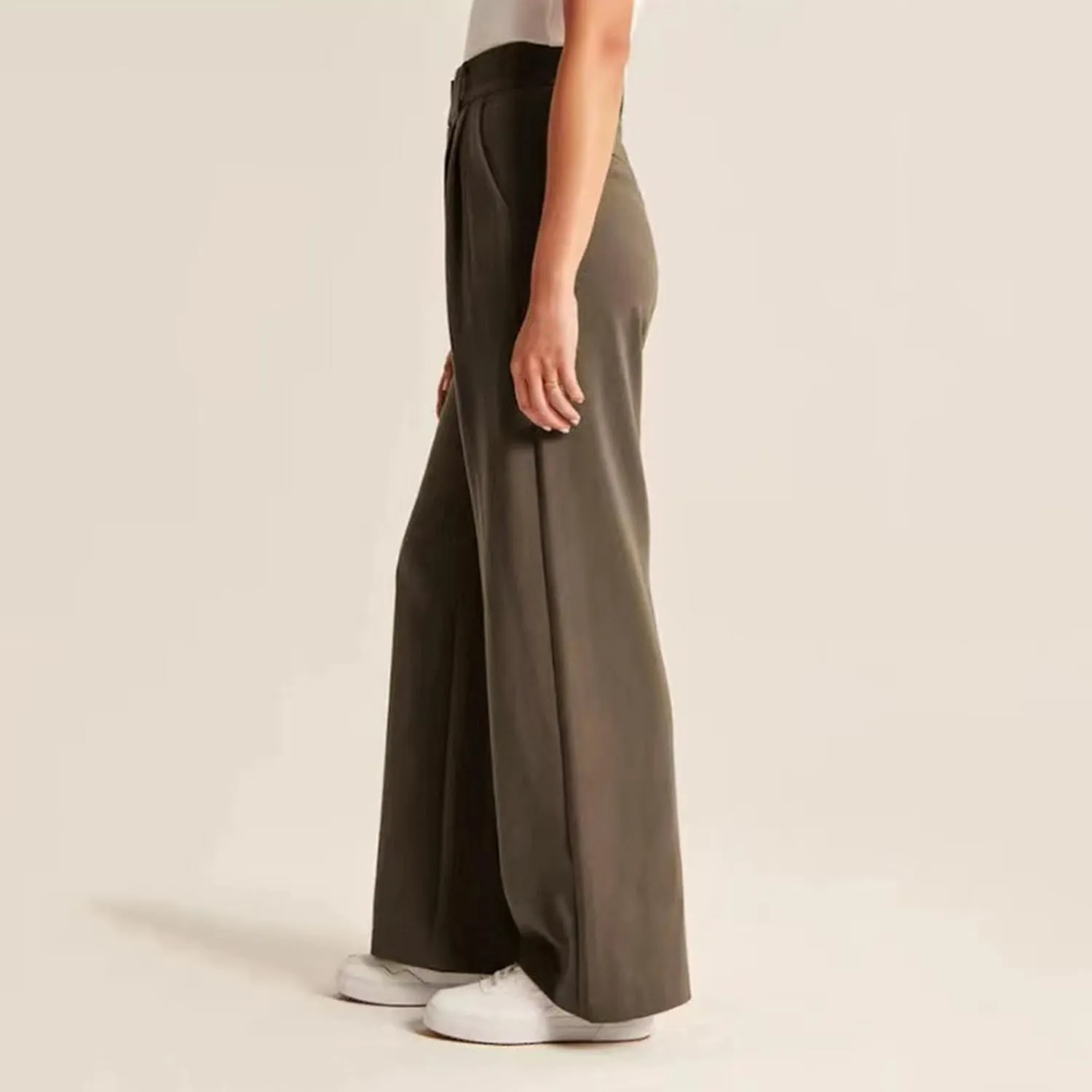 Womens Wide Leg Pants for Work Business Casual High Waisted Dress Pants Plus Size Trendy Elegant Flowy Trousers Office