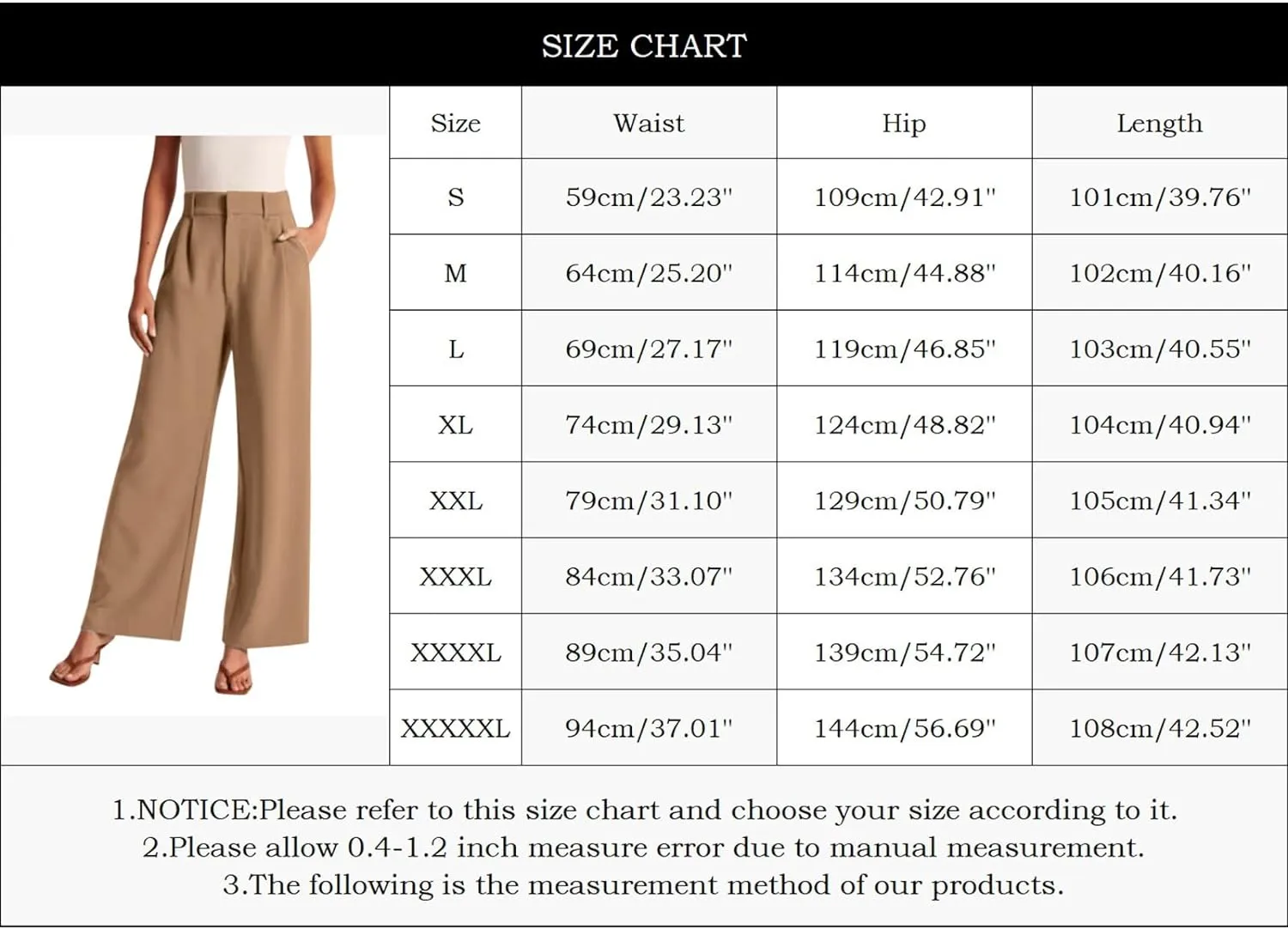 Womens Wide Leg Pants for Work Business Casual High Waisted Dress Pants Plus Size Trendy Elegant Flowy Trousers Office