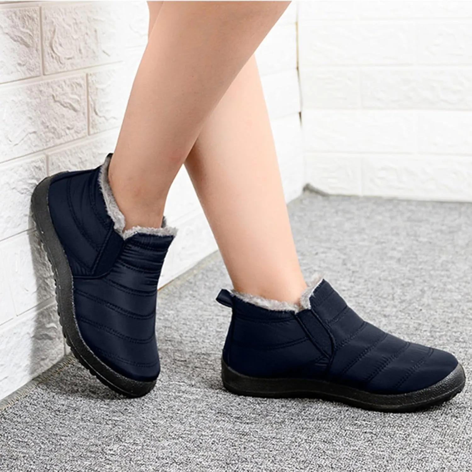 Women's Wide Width Waterproof Snow Boots Womens Winter Boots Wide Ankle Winter Shoes for Women Waterproof Snow Non Slip Boots for Snow and Ice Women Platform Ankle Winter Boots for Women