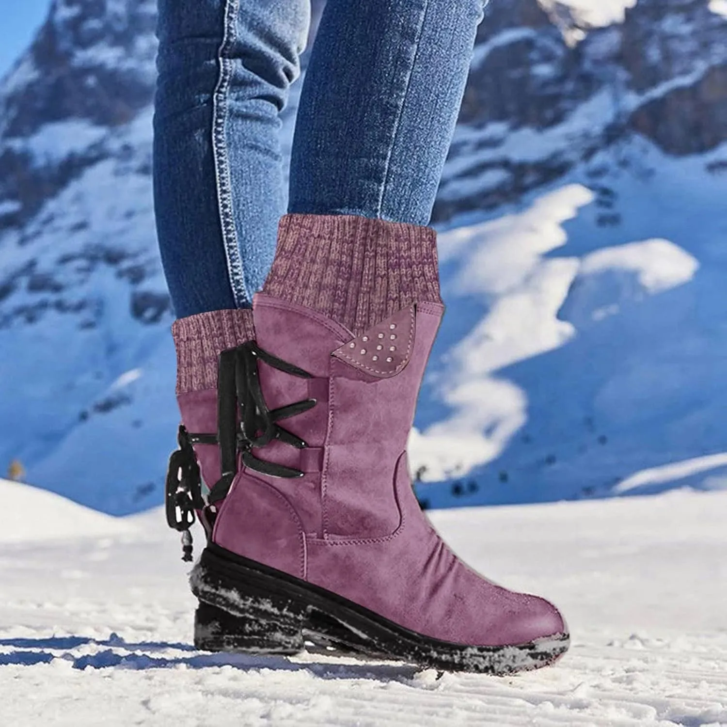 Womens Winter Snow Boots Size 11 Womens Winter Snow Boots Wide Cute Fur Winter Boots for Women Snow Boots Waterproof for Women Botas De Mujer Para La Nieve Antideslizantes