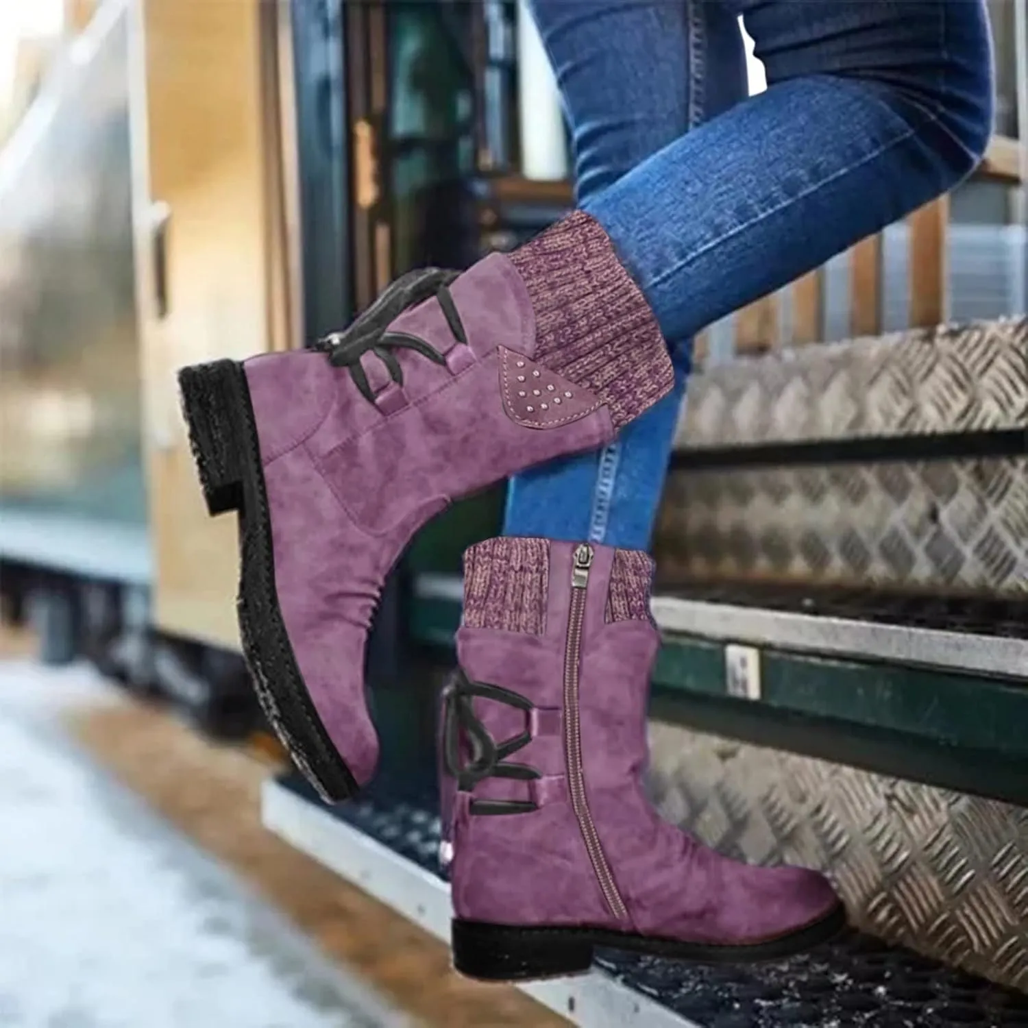 Womens Winter Snow Boots Size 11 Womens Winter Snow Boots Wide Cute Fur Winter Boots for Women Snow Boots Waterproof for Women Botas De Mujer Para La Nieve Antideslizantes