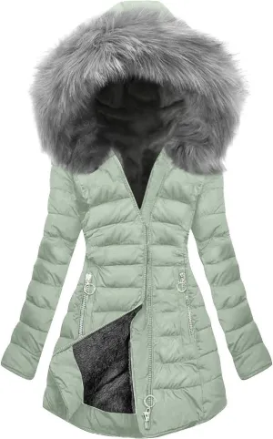 Women's Winter Thicken Coats Warm Furry Faux Sherpa Lined Long Quilted Puffer Jackets Trench Coats Military Parka