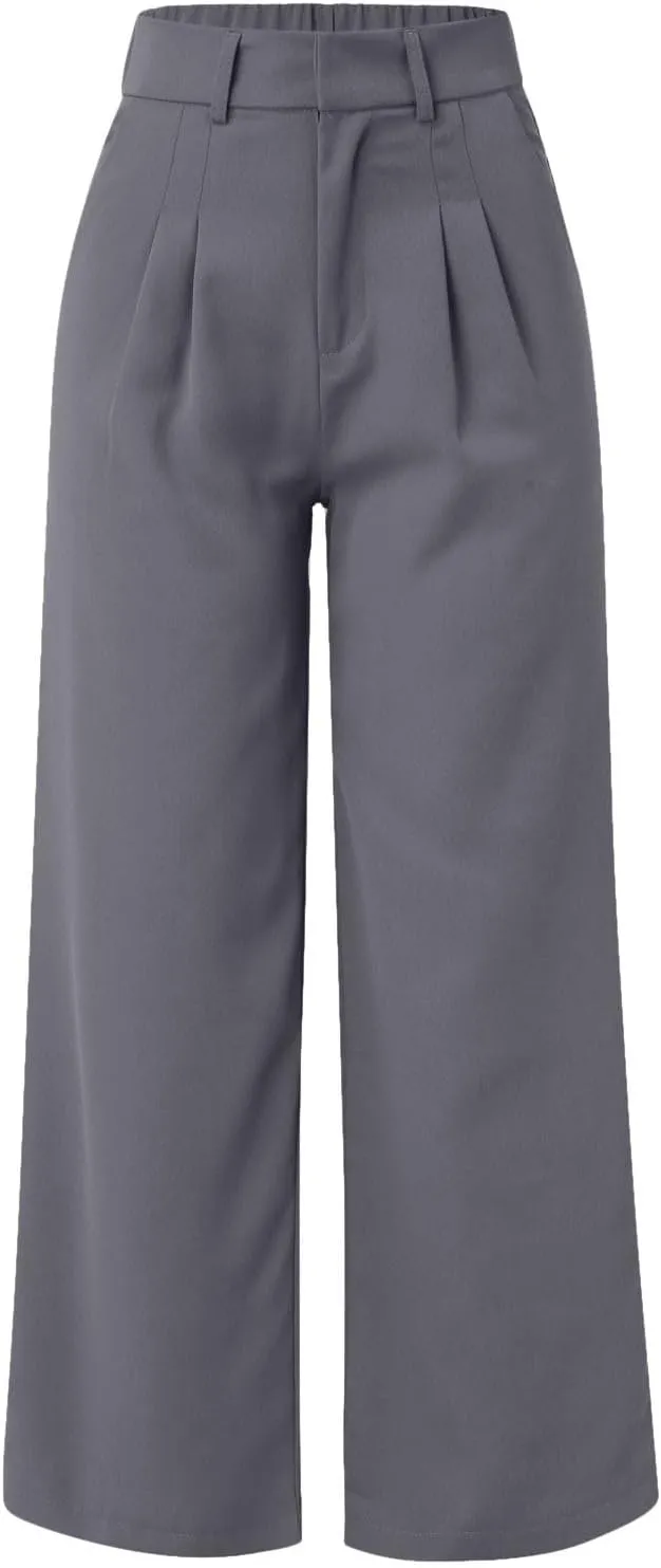 Womens Work Pants Plus Size Wide Leg Dress Pants Business Pants High Waist Chino Pants Straight Pants Comfy Trousers