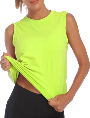 Women's Workout Tank Tops Sleeveless Athletic Crop Tops Running Short Tops Cool Shirts