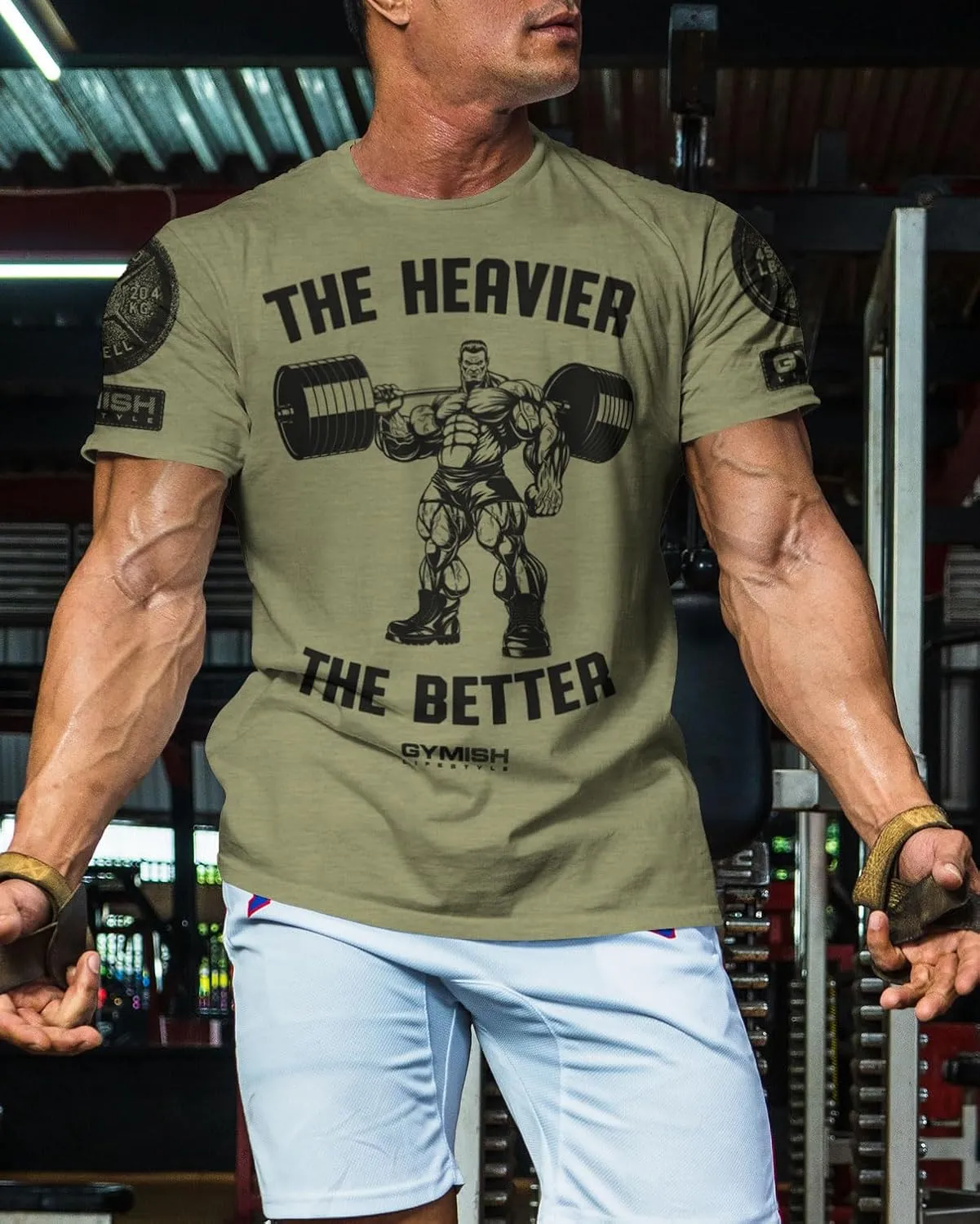 Workout Shirts for Men, The Heavier The Better Gym Shirt Funny Lifting T-Shirt