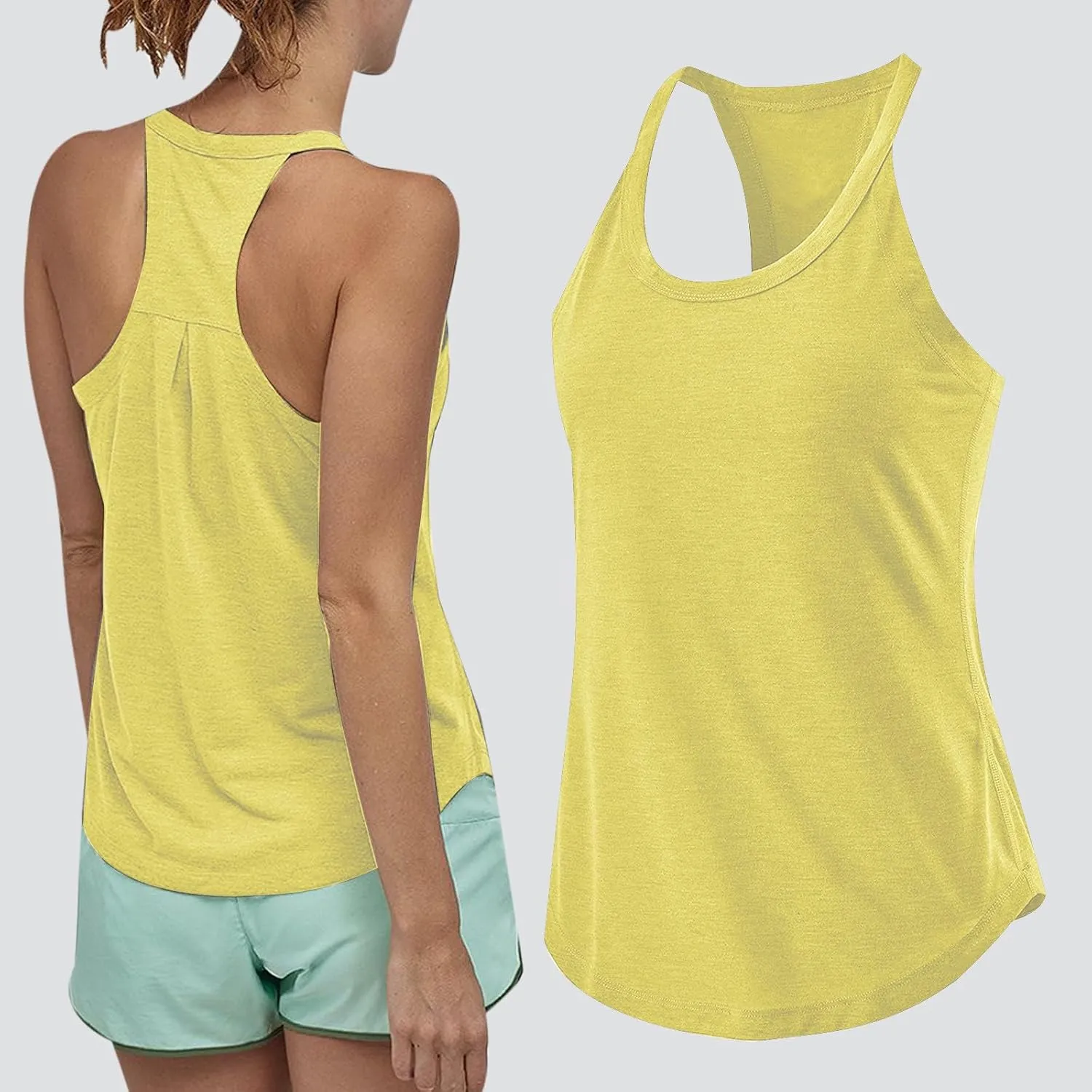 Workout Tops for Women Racerback Tank Tops Seamless Running Tank Tops Muscle Tank