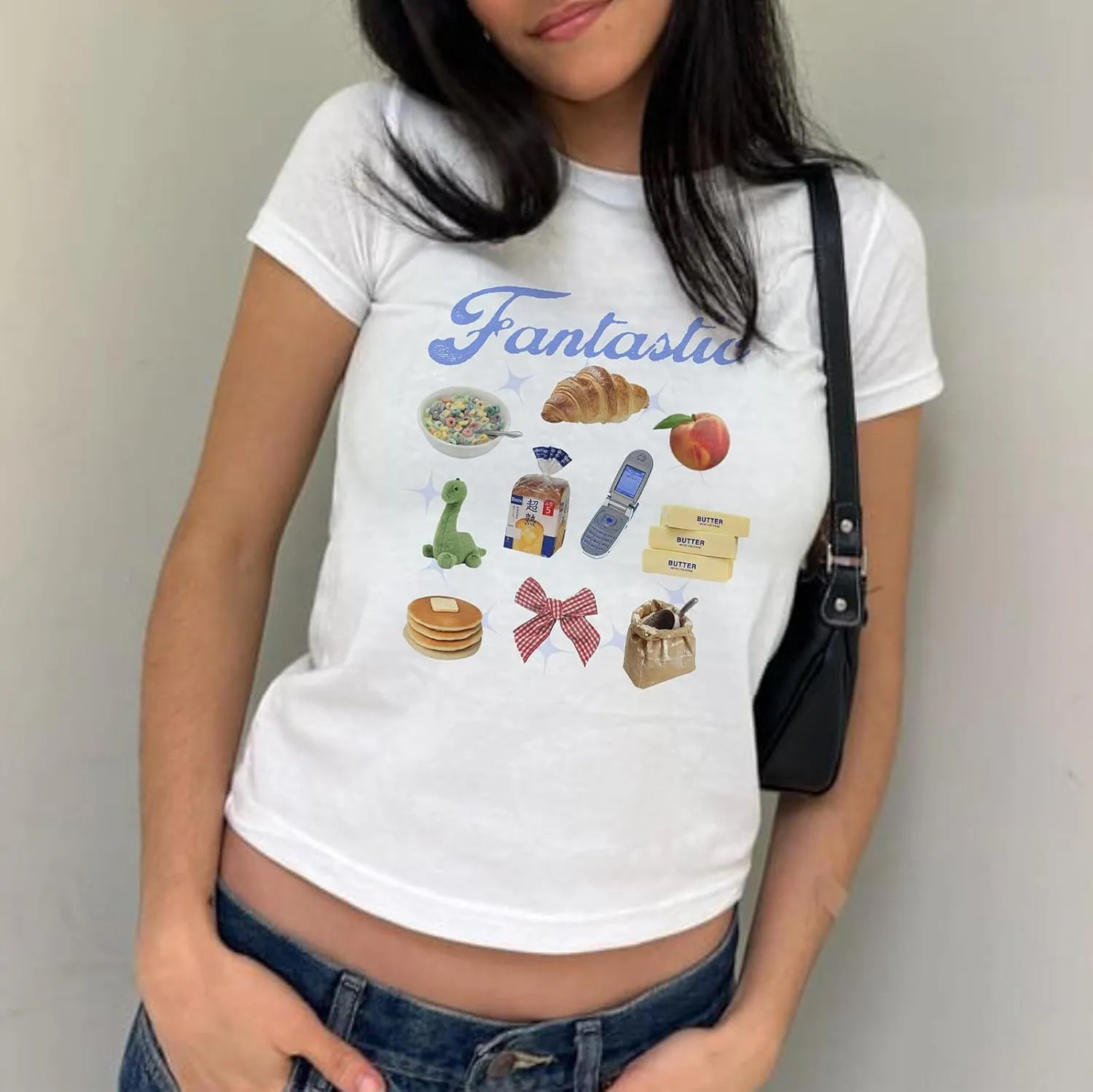Y2k Women Short Sleeve Baby Tees Slim Fit Aesthetic Vintage Graphic Tops Casual Summer Trendy Pattern T Shirts