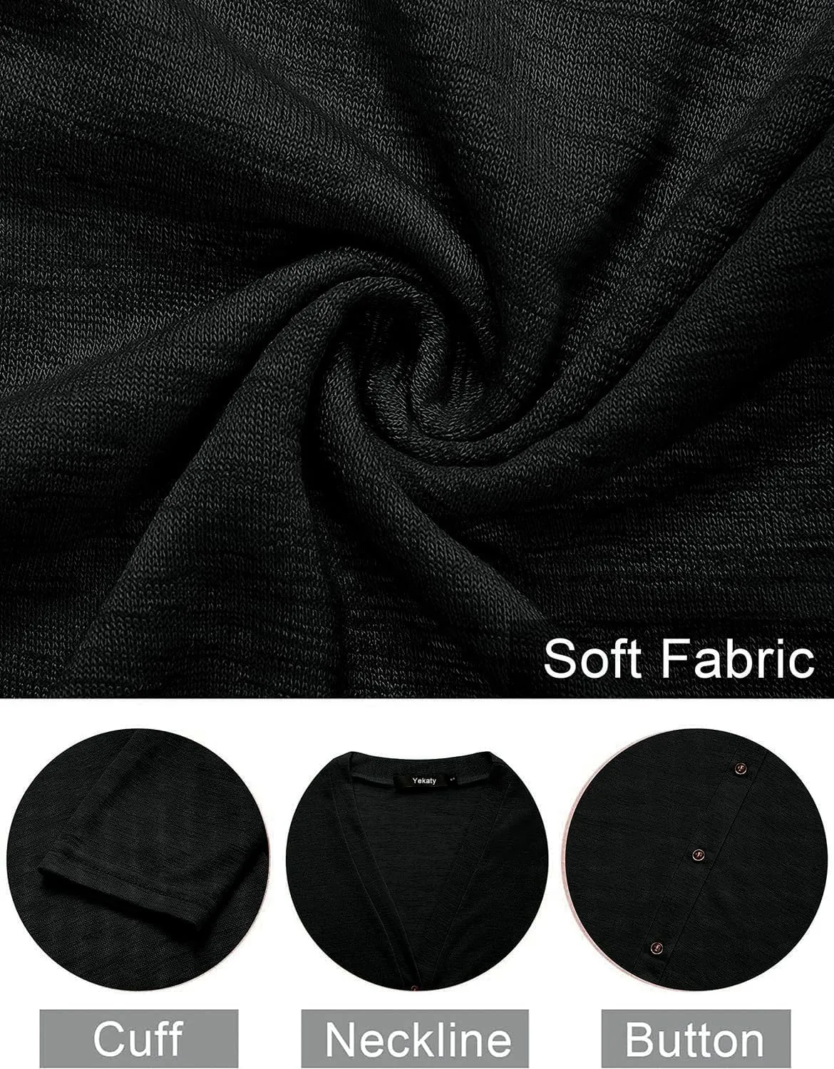 Yekaty Lightweight Cardigans for Women Summer Long Sleeve Open Front Sweaters Button Down Outwear