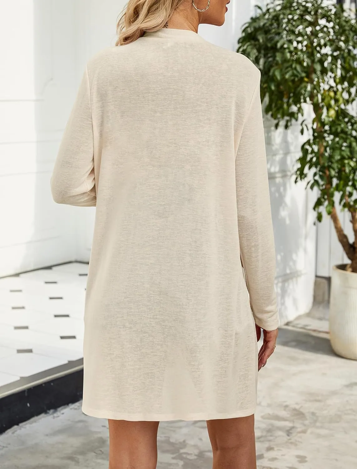 Yekaty Lightweight Cardigans for Women Summer Long Sleeve Open Front Sweaters Button Down Outwear