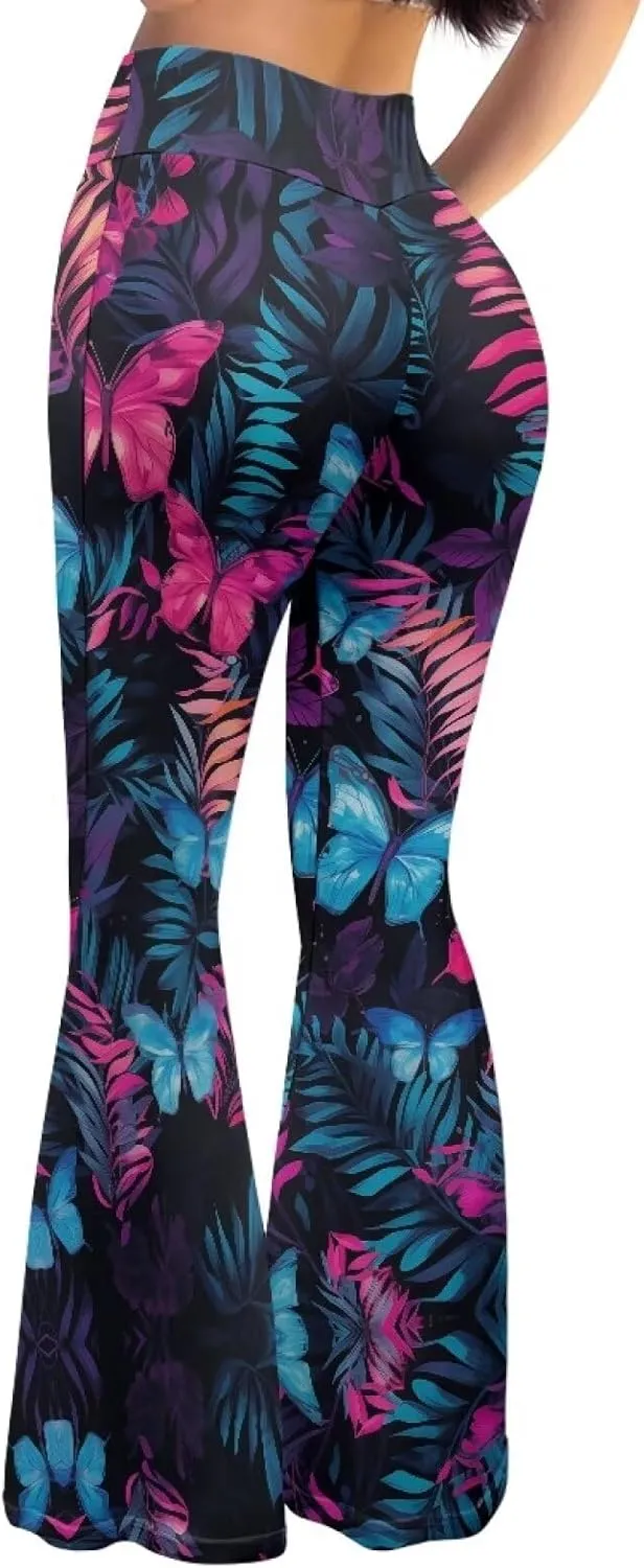 YEXIATODO Flared Yoga Pants for Women Bootleg Yoga Pants Bell Bottom Pants Soft Flared Leggings Hippie Pants Tights