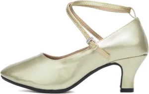 YKXLM Leather Low Heel Closed Toe Latin Dance Shoes Ankle Strap Ballroom Dance Shoes Character Party Prom Dancing Pump,DYPUHRD