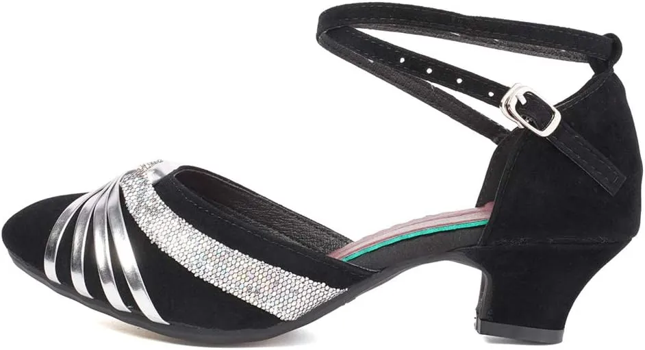 YKXLM Women's Standard Latin Dance Shoes Professional Ballroom Performance Character Wedding Shoes for Women,DYBJ