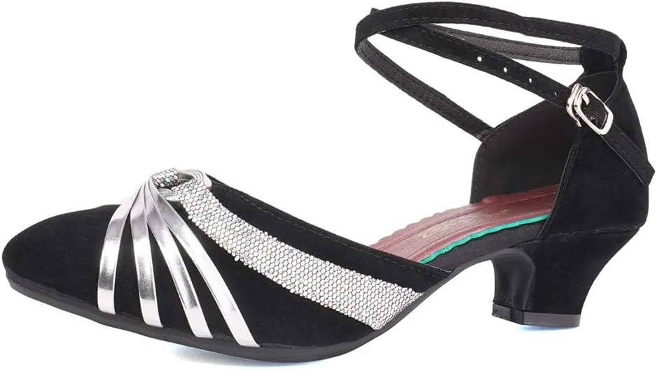 YKXLM Women's Standard Latin Dance Shoes Professional Ballroom Performance Character Wedding Shoes for Women,DYBJ