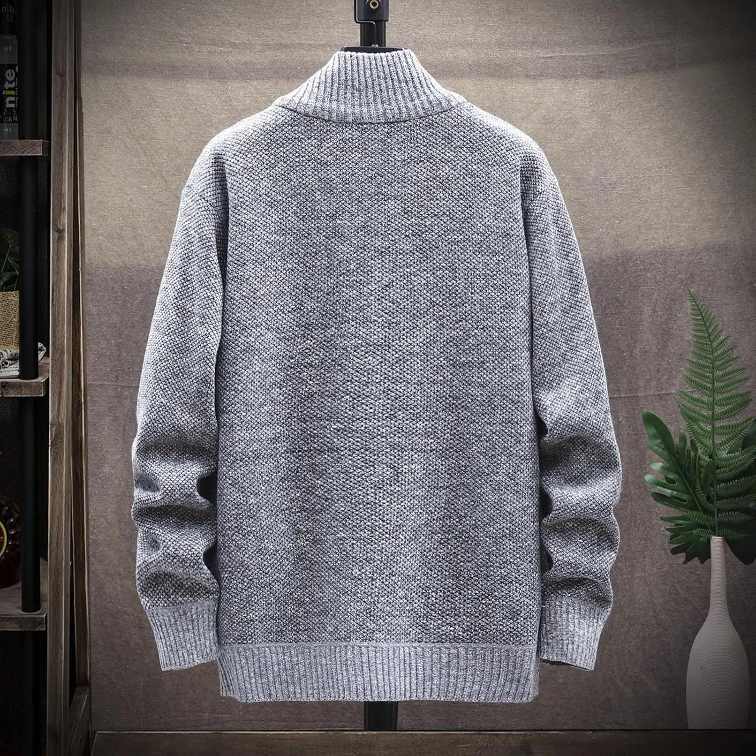 Ymosrh Mens Coats and Jackets Stylish Autumn Winter Men's Fashion Loose Cardigan Warm Lapel Hooded Jacket Sweater