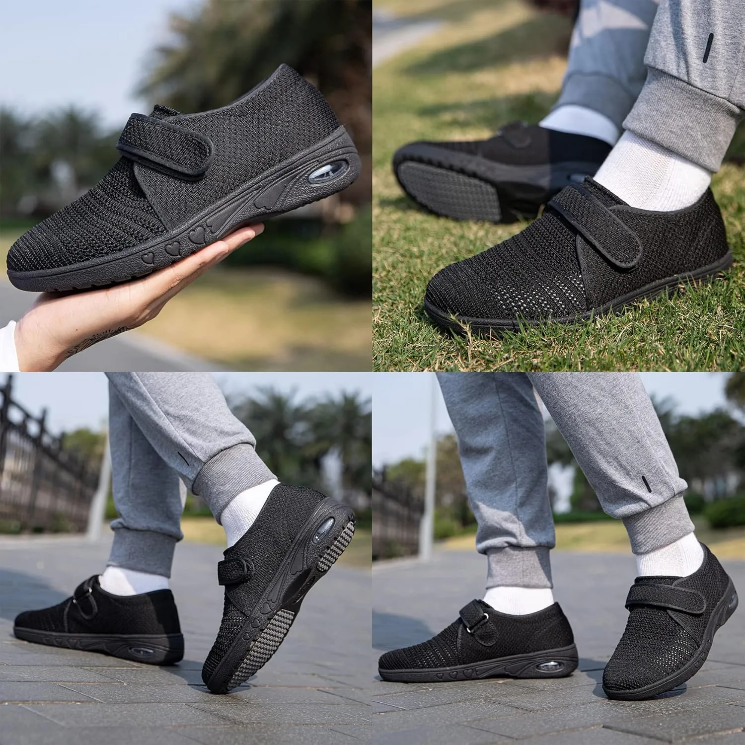youyun Women's Diabetic Shoes Width X-Wide Shoe for Elderly Women Adjustable Closure Breathable Lightweight Non Slip for Swollen Feet Edema Widening Walking Shoes