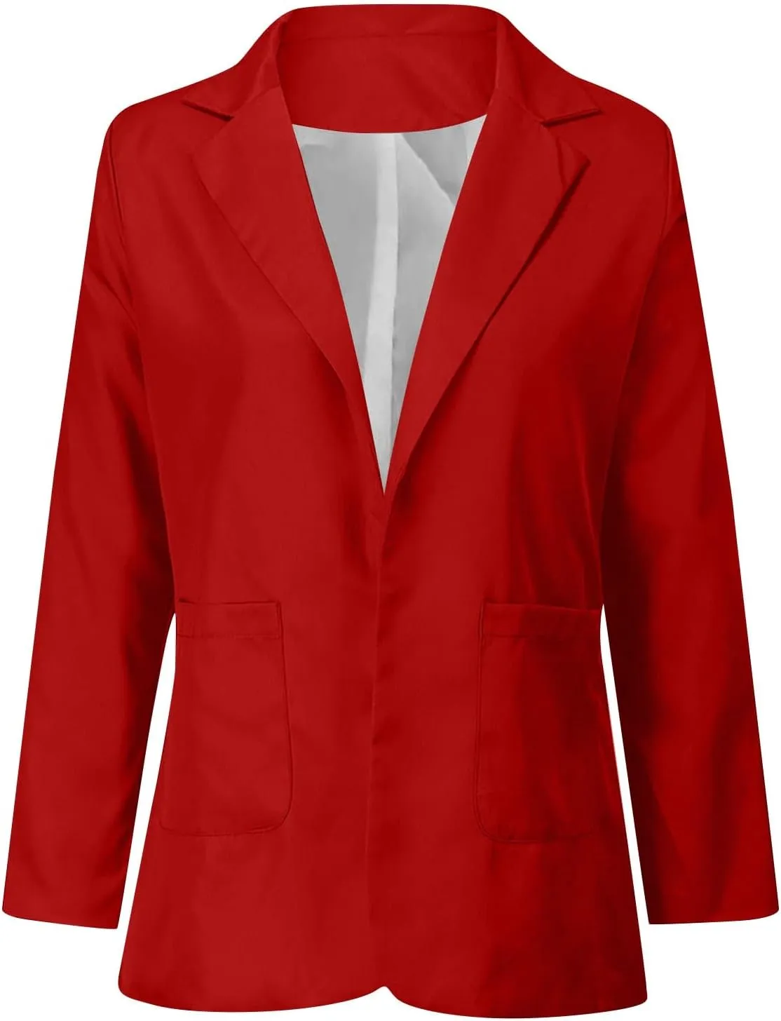ZEFOTIM Blazers for Women Winter Plus Size Long Floral/Striped Blazer Work Lightweight Fitted Coat