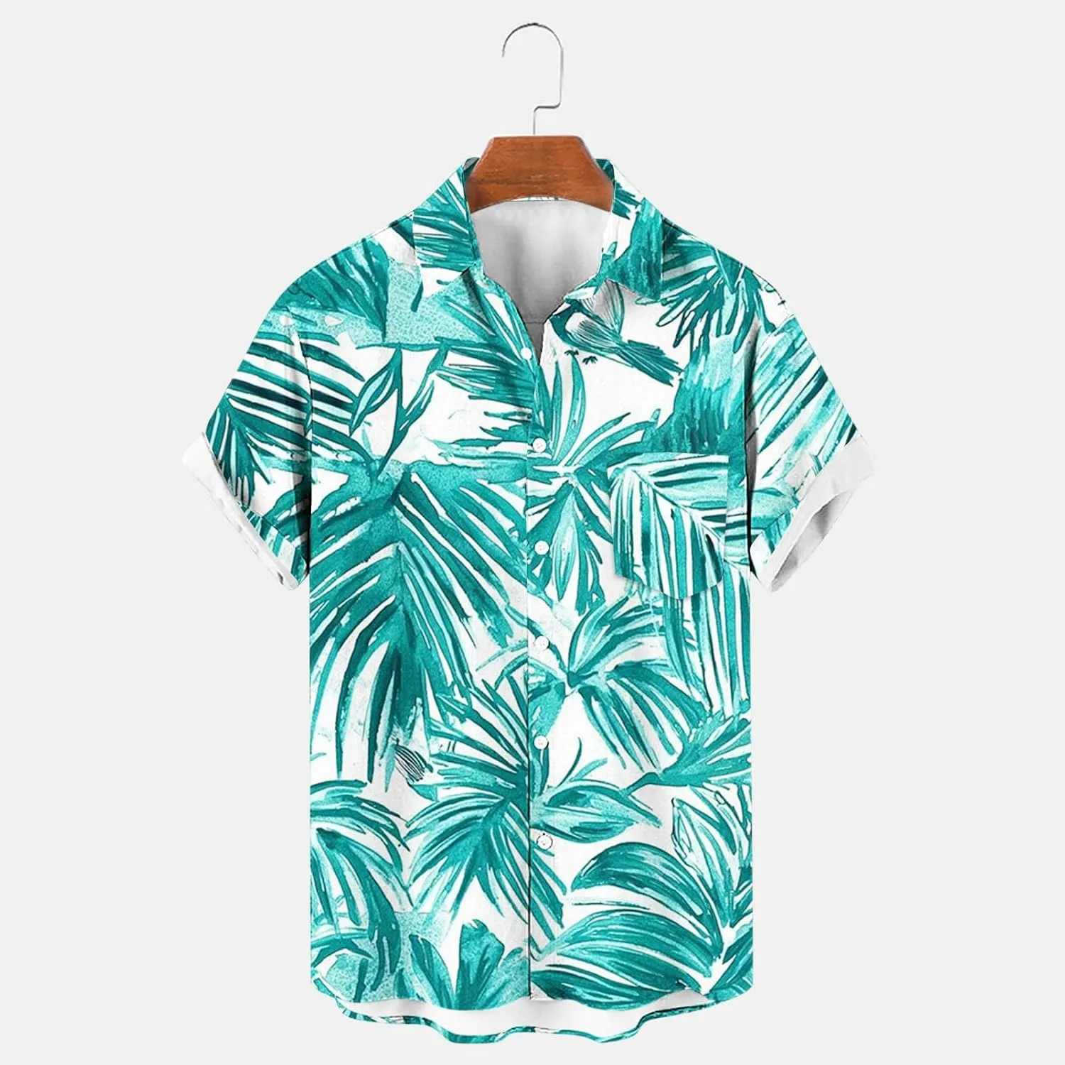 Zeiyignr Hawaiian Shirt for Men with Pocket - Short Sleeve Button Down Wrinkle-Resistant for Beach, Pool Parties, Vacation