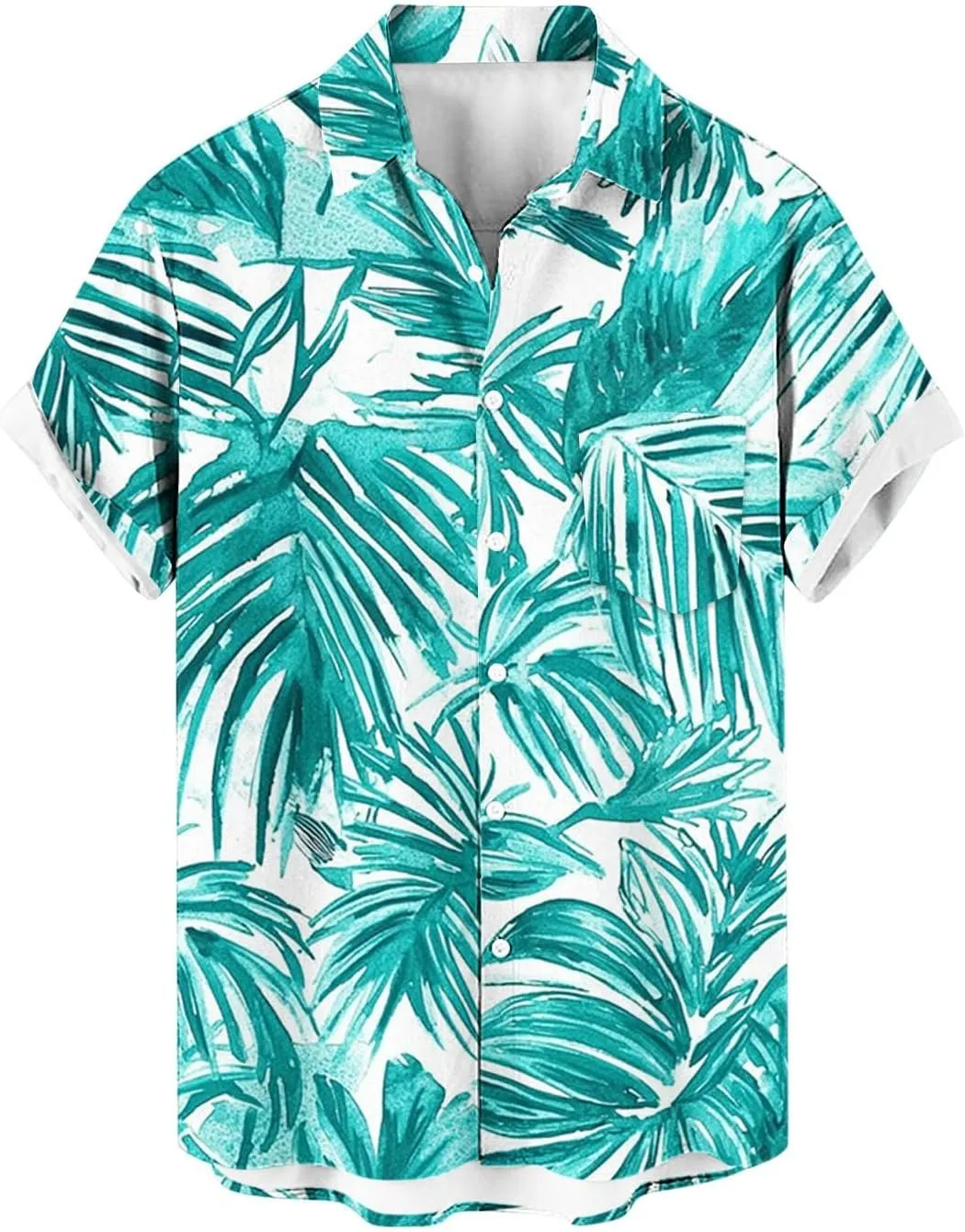 Zeiyignr Hawaiian Shirt for Men with Pocket - Short Sleeve Button Down Wrinkle-Resistant for Beach, Pool Parties, Vacation