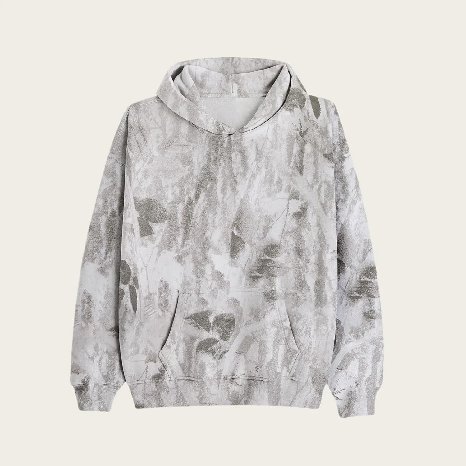 ZWRXW Womens Camo Hoodies Sweatshirts Maple Leaf Printed Fleece Oversized Pullover Casual Long Sleeve Tops with Pocket