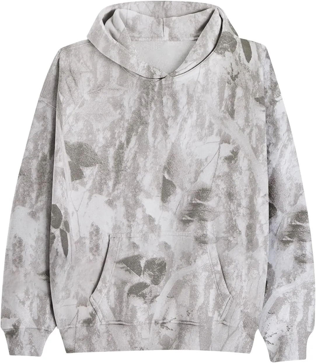 ZWRXW Womens Camo Hoodies Sweatshirts Maple Leaf Printed Fleece Oversized Pullover Casual Long Sleeve Tops with Pocket
